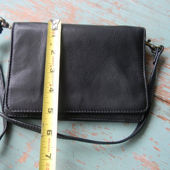 BLACK SMALL QUAGGA GENUINE LEATHER CROSSBODY HANDBAG - Picture 3 of 7